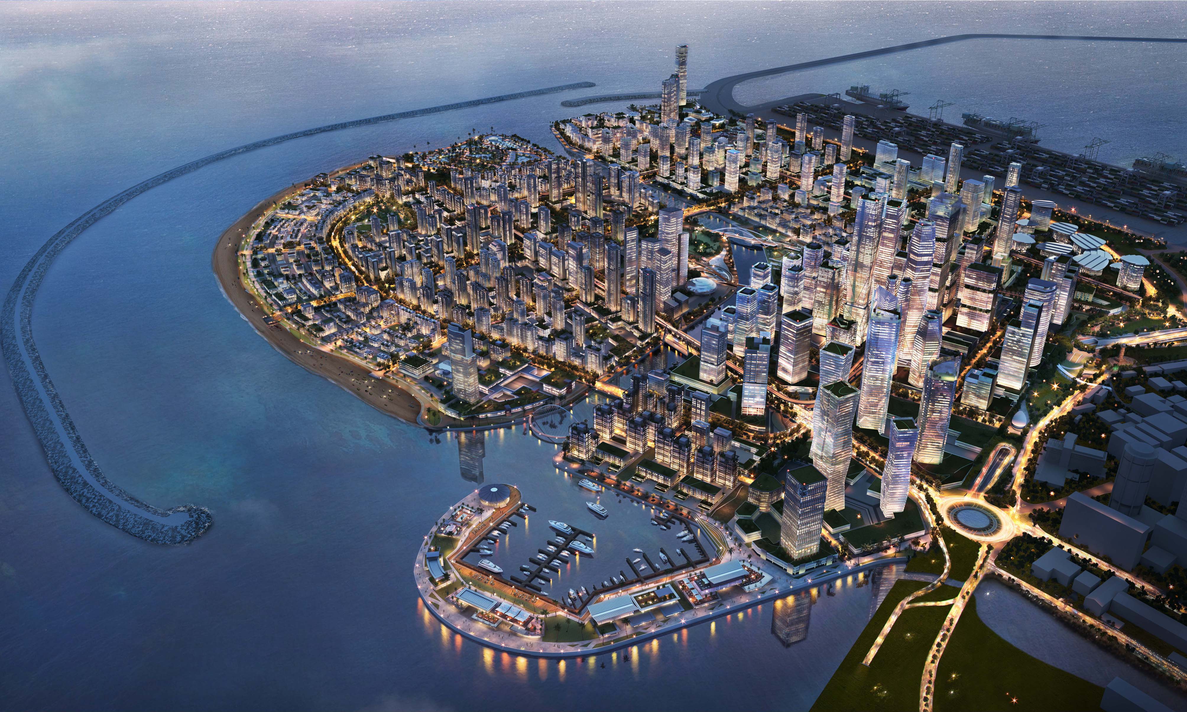 Aerial Shot of Sri Lanka Colombo Port City