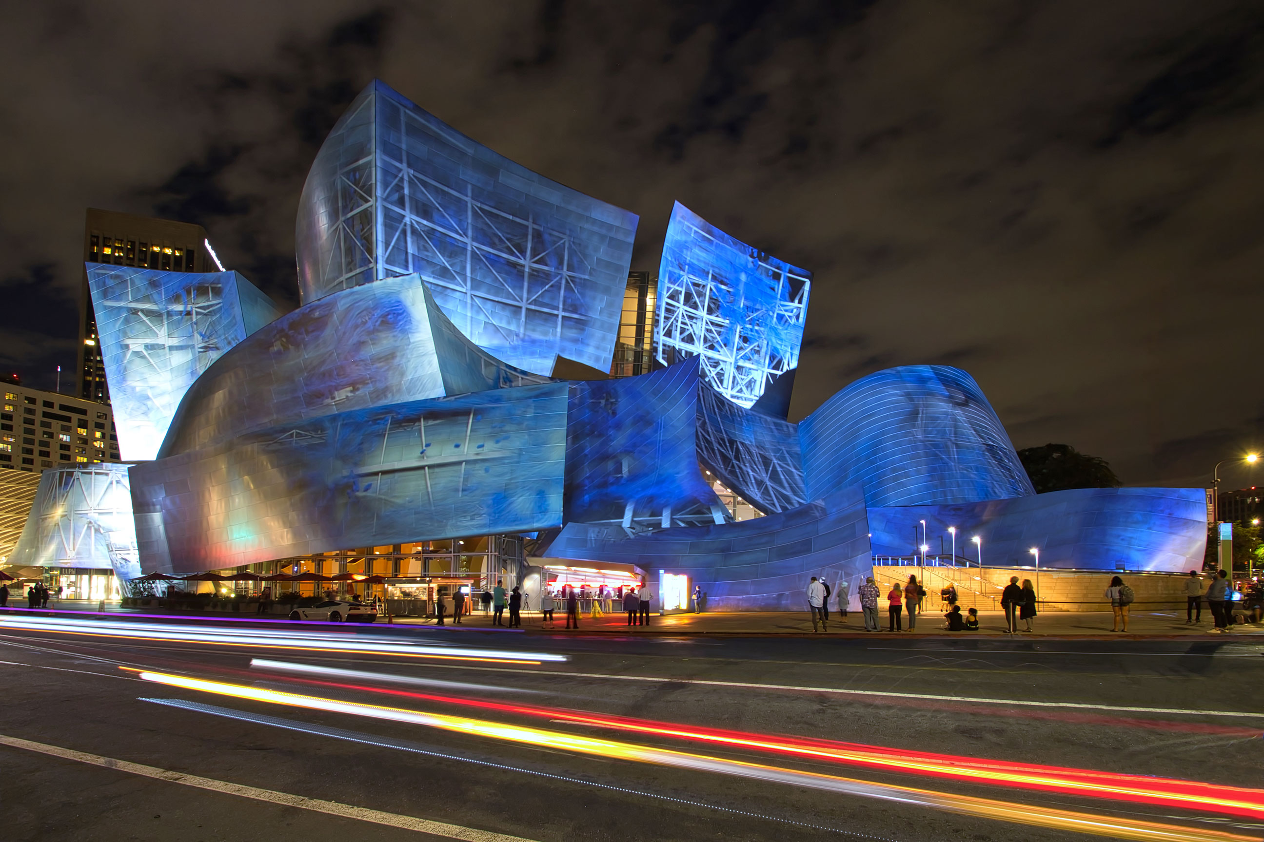 Disney Concert Hall at Night with Projections