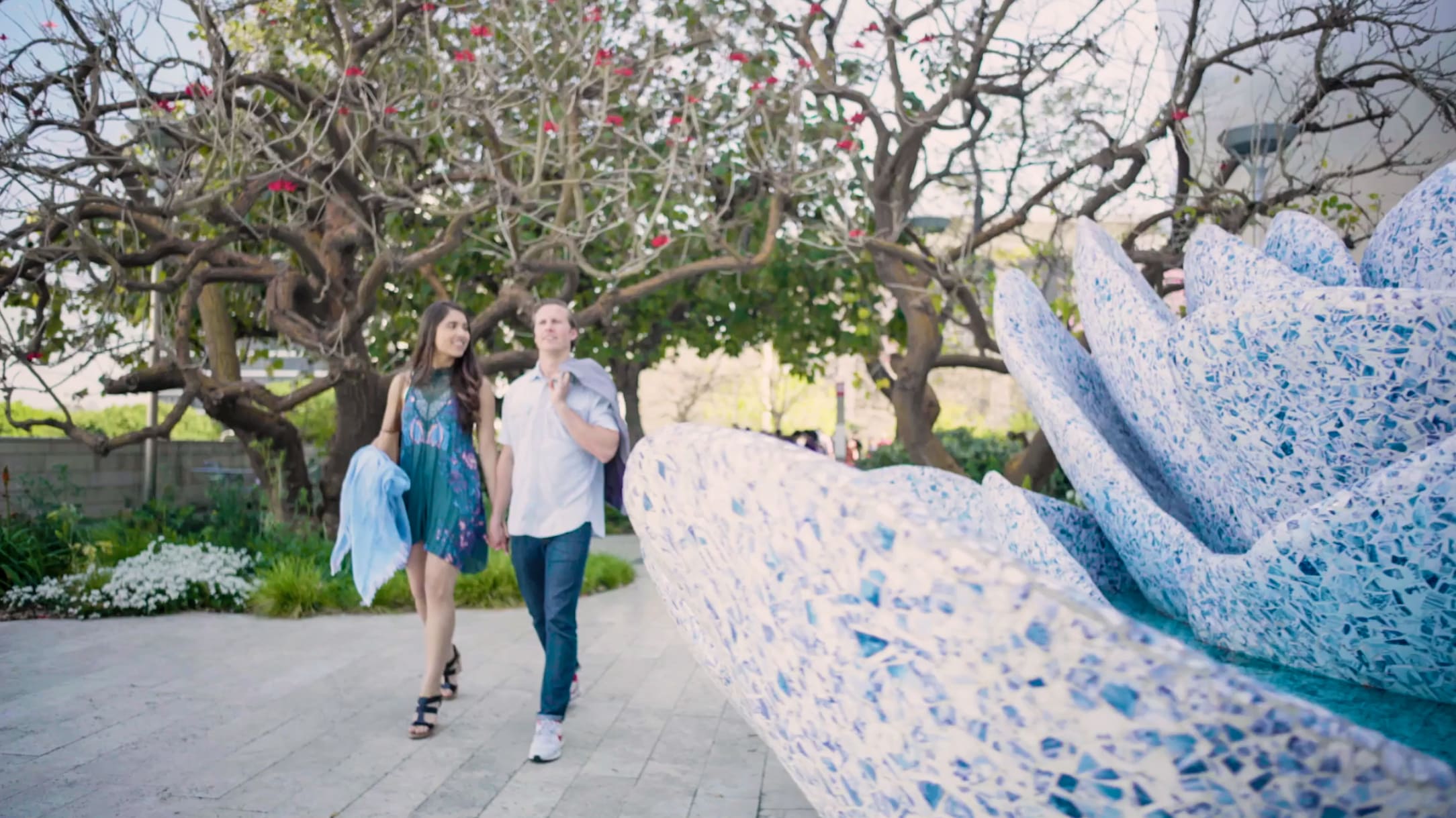Couple Walking in Public Park DTLA